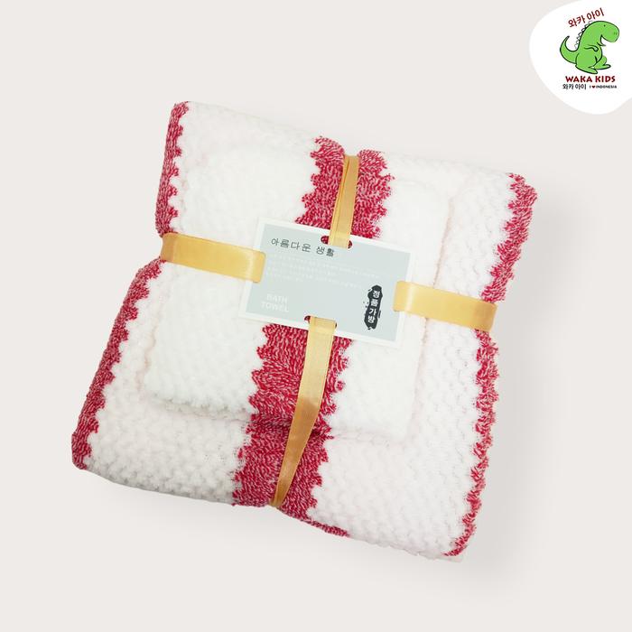 Gambar Wakakids Handuk Mandi dan Wajah 2in1 Bath Towel Handuk Korea Lembut Motif A4 Souvenir Hadiah Venrc - Merah dari Wakakids undefined Tokopedia