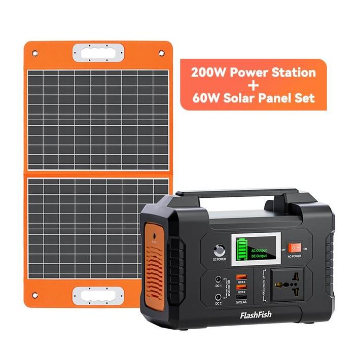 Gambar Flashfish E200 Power Station Portable Mini Generator Listrik Paket Solar Cell Powerbank Genset - E200+60W Panel dari CV BIONS undefined Tokopedia