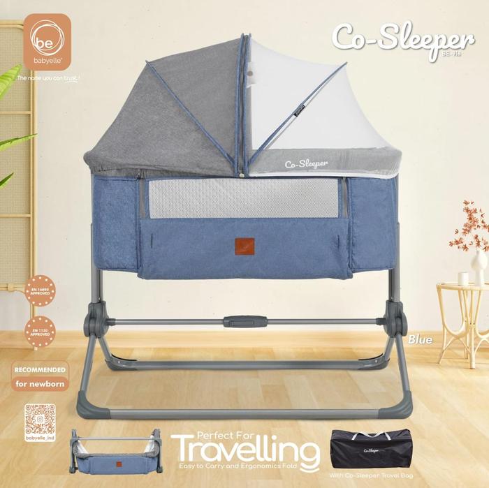 Gambar Babyelle Co Sleeper 2in1 Side By Side Bassinet Baby Bed BE 916 - Blue dari Babyelle Indonesia undefined Tokopedia