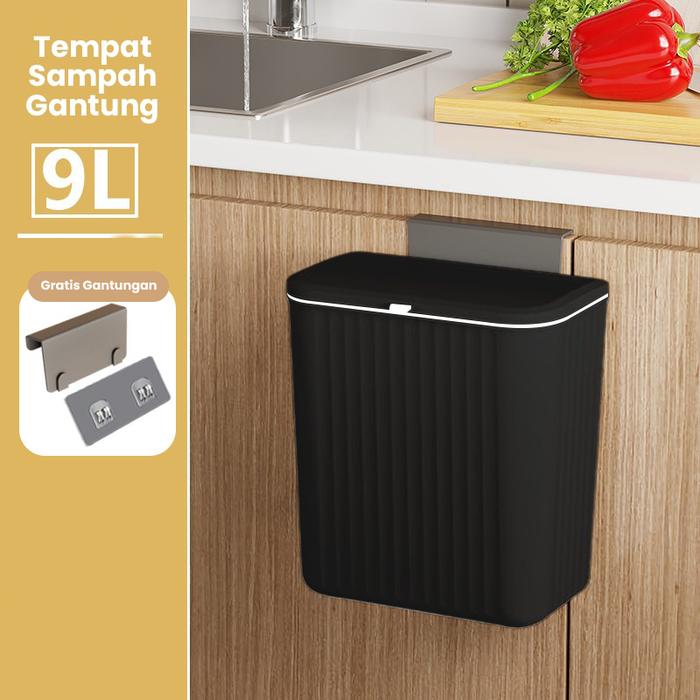 Gambar Muzy Tempat Sampah Gantung Rak Dapur Tempat Sampah Tertutup Praktis HSB640 - Hitam dari Muzy Homeliving undefined Tokopedia