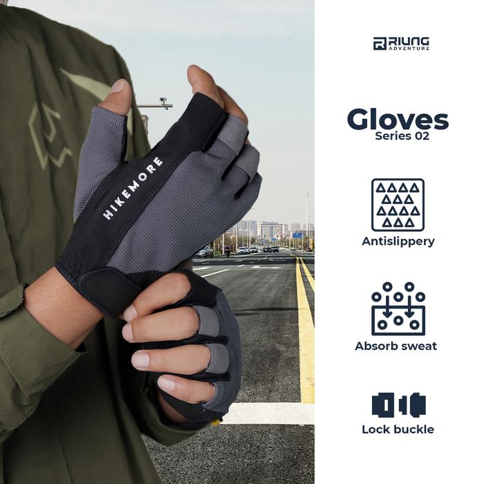 Gambar Glove Sarung Tangan 02 Motor Riding Pria Wanita Hikemore Original - HM GREY, M dari Riung Adventure undefined Tokopedia