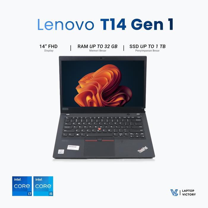 Gambar Laptop Kerja/Kuliah/Sekolah Lenovo Thinkpad T14 Gen 1 core I5 | I7 Gen 10 Second BERGARANSI BERBONUS - i5 gen 10, 16GB |NO SSD dari Laptop Victory undefined Tokopedia
