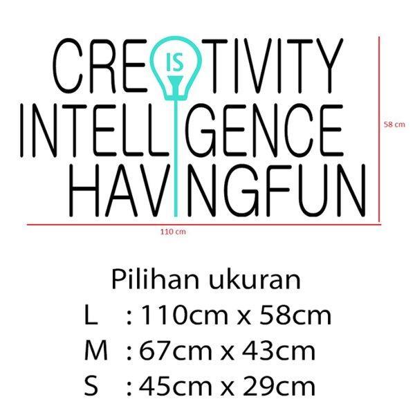 Gambar Stiker Dekorasi Unik Kata Kata Motivasi Quotes Office Home Decor Kaca Kantor Kafe Hiasan Dinding Cafe Rumah Wall Sticker Creativity Intelligence - L dari storejennifer undefined Tokopedia