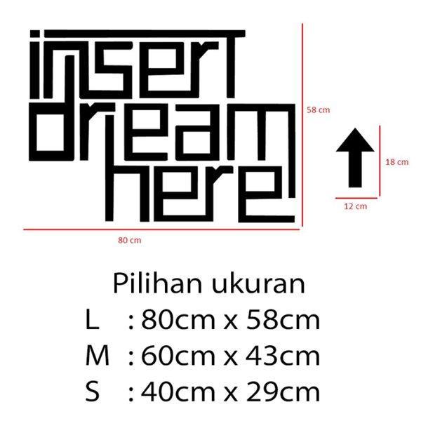 Gambar Stiker Dekorasi Unik Kata Kata Motivasi Quotes Office Home Decor Kaca Kantor Kafe Hiasan Dinding Cafe Rumah Wall Custom Cutting Sticker Insert Dream - L dari storejennifer undefined Tokopedia