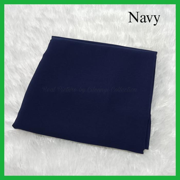 Gambar Pashmina Babydoll Jumbo 200x75 cm Premium Ceruty Baby Doll Armani ORI - Navy dari CILEUNYI COLLECTION undefined Tokopedia