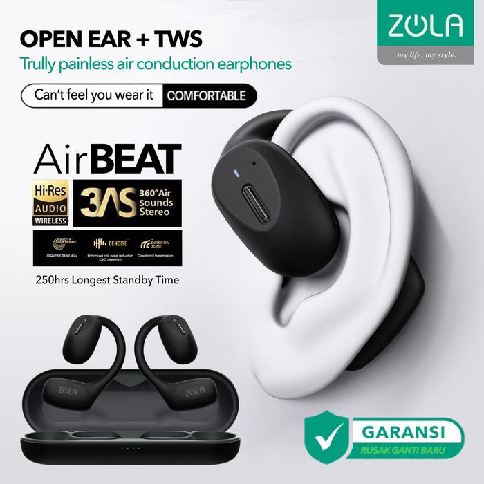 Gambar ZOLA OPEN EAR TWS AIR BONE CONDUCTION HEADPHONE EARPHONE BLUETOOTH 5.3 - Air Beat dari Zola Indonesia undefined Tokopedia