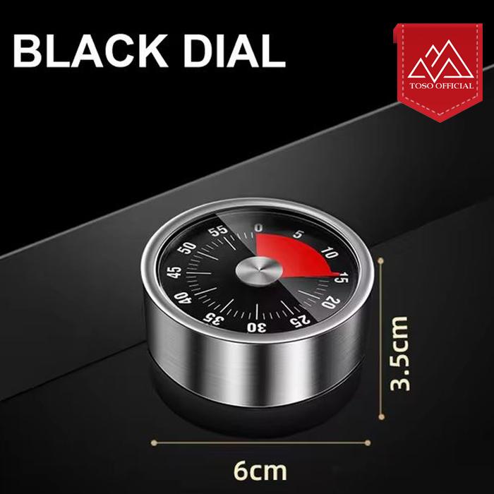 Gambar Kitchen Timer baking alarm dapur masak mekanik stainless steel timer masak magnetic kitchen countdown - Hitam dari Toso Mart undefined Tokopedia