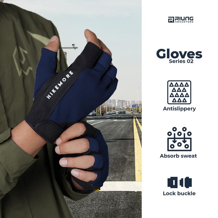 Gambar Glove Sarung Tangan 02 Motor Riding Pria Wanita Hikemore Original - HM NAVY, L dari Riung Adventure undefined Tokopedia
