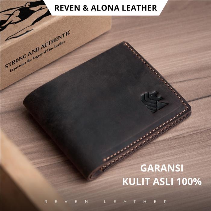 Gambar Dompet Kulit Pria Kecil Leather Mini Wallet Saku Cowo Keren Minimalis - Cokelat dari Reven Leathers undefined Tokopedia