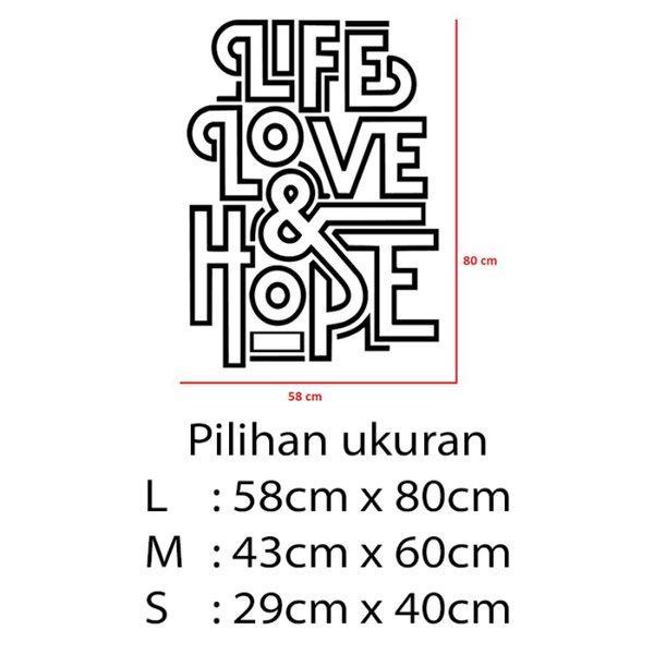 Gambar Stiker Dekorasi Unik Lucu Kaca Dinding Rumah Cafe Restaurant Kafe Office Home Decor Kantor Toko Hiasan Dinding Wall Cutting Sticker Life Love And Hope - L dari storejennifer undefined Tokopedia