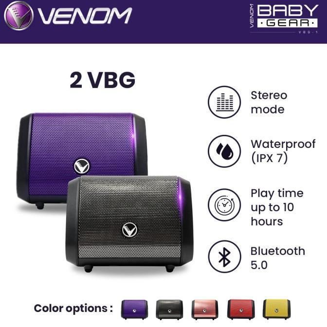 Gambar venom paket 2 speaker bluetooth wireless stereo venom baby gear vbg (speaker) - Titanium (1), Ungu (2) dari toko rias p undefined Tokopedia