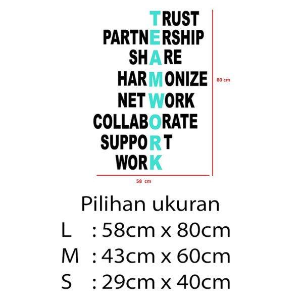 Gambar Stiker Dekorasi Unik Kata Kata Motivasi Quotes Office Home Decor Kaca Kantor Kafe Hiasan Dinding Cafe Rumah Wall Custom Cutting Sticker Teamwork - L dari storejennifer undefined Tokopedia