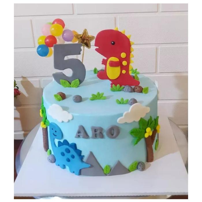 Gambar Kue Ulang Tahun Dinosaurus / Dinosaurus Cake Custom / Kue Ultah Anak - D. 20 CM dari OLEH-OLEH JKT By Double Cola undefined Tokopedia