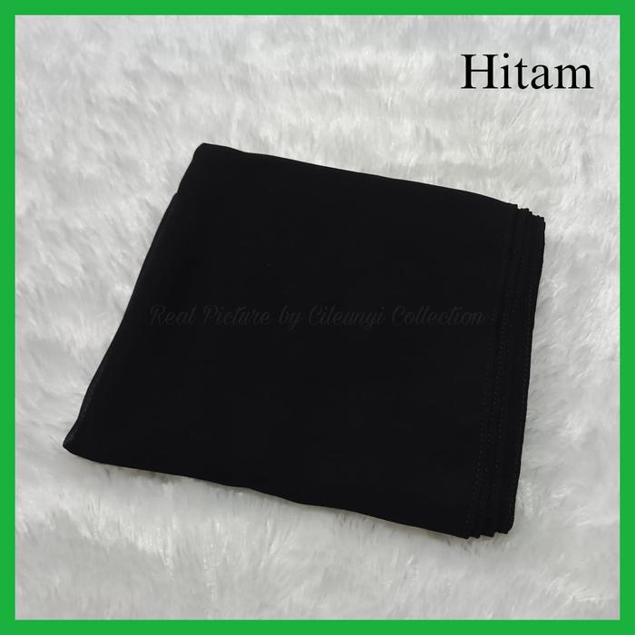 Gambar Pashmina Babydoll Jumbo 200x75 cm Premium Ceruty Baby Doll Armani ORI - Hitam dari CILEUNYI COLLECTION undefined Tokopedia