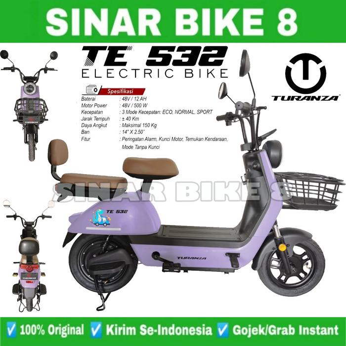 Gambar Sepeda Listrik TURANZA TE 532 BY PACIFIC 500 Watt Electric Bike - Purple  dari Toko Sepeda Sinar Bike 8 undefined Tokopedia