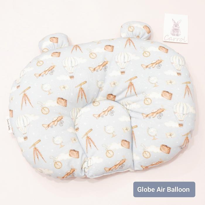 Gambar Carrol Baby New Born Pillow Bears Ears - Baby Pilow Tencel - Bantal  Kepala Bayi Tencel - Globe Air Blue dari Carrol Baby undefined Tokopedia
