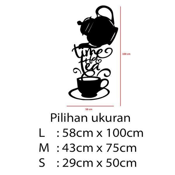 Gambar Stiker Dekorasi Unik Lucu Kaca Dinding Rumah Cafe Restaurant Kafe Office Home Decor Kantor Toko Hiasan Dinding Wall Custom Cutting Sticker Timefor Tea - L dari storejennifer undefined Tokopedia