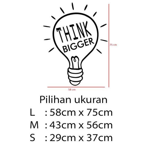 Gambar Stiker Dekorasi Unik Kata Kata Motivasi Quotes Office Home Decor Kaca Kantor Kafe Hiasan Dinding Cafe Rumah Wall Custom Cutting Sticker Think Bigger - L dari storejennifer undefined Tokopedia
