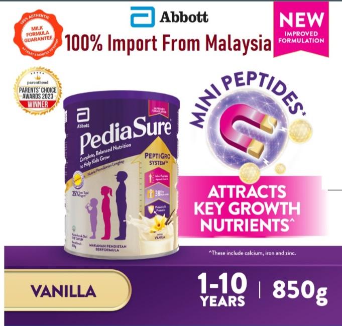 Gambar MALAYSIA Susu Pediasure Peptigro 1-10thn 1-10 Tahun 850gr 1,8kg 3kg - 850gr Vanila dari Mevylustitia undefined Tokopedia