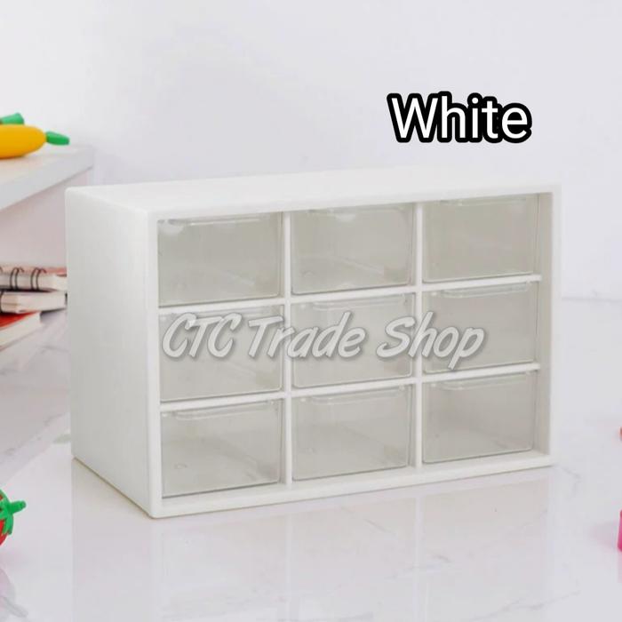 Gambar Rak Laci Mini Serbaguna 9 Compartment Rak Komponen Rak Laci Susun - Mini Light Shelf - White dari CTC Trade Shop undefined Tokopedia