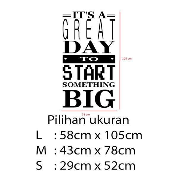 Gambar Stiker Dekorasi Unik Kata Kata Motivasi Quotes Office Home Decor Kaca Kantor Kafe Hiasan Dinding Cafe Rumah Wall Custom Cutting Sticker Great Day - L dari storejennifer undefined Tokopedia