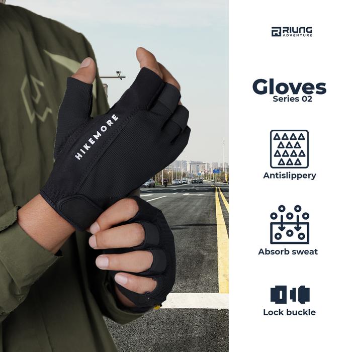 Gambar Glove Sarung Tangan 02 Motor Riding Pria Wanita Hikemore Original - HM BLACK, XL dari Riung Adventure undefined Tokopedia