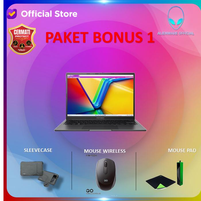 Gambar Asus Vivobook 15 A1504VAP Core 7 150U 16GB 1TB W11+OHS 15.6FHD IPS - PAKET BONUS 1 dari AI Official Store undefined Tokopedia