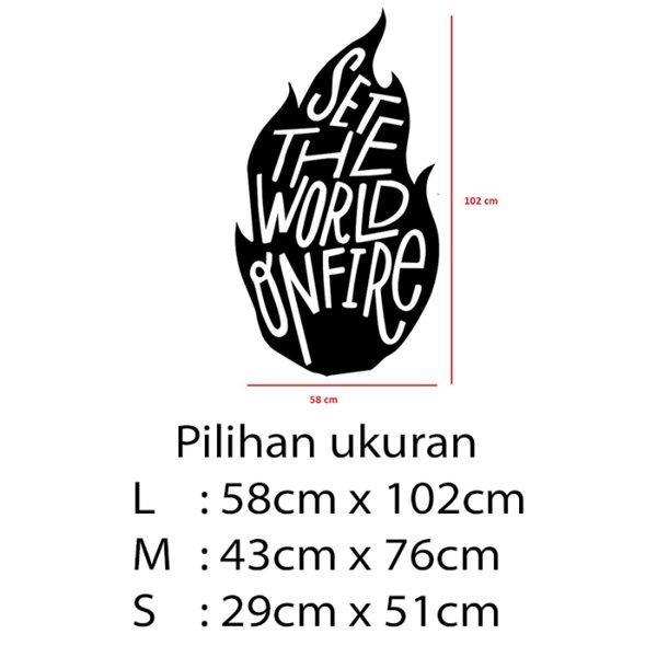 Gambar Stiker Dekorasi Unik Lucu Kaca Dinding Rumah Cafe Restaurant Kafe Office Home Decor Kantor Toko Hiasan Dinding Wall Sticker Set The World Onfire - L dari storejennifer undefined Tokopedia