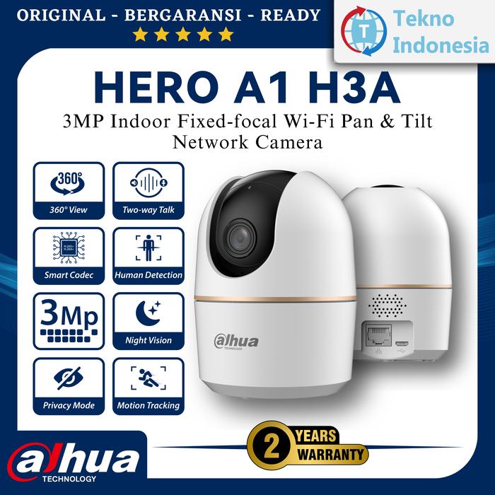 Gambar Dahua  Wifi Hero A1 H3A 3MP Indoor WiFi Rotate IP Camera Wireless CCTV - H3A, Tanpa Bracket dari Tekno Indonesia undefined Tokopedia