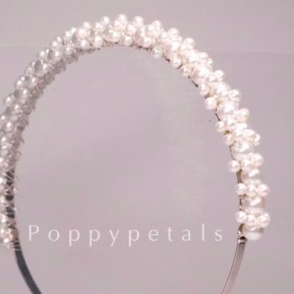 Gambar Poppypetals Estrella Wedding Pearl Headband - Bando Kristal Pesta Wedding Headband Bandana Wanita Premium Import Korea - STRAIGHT dari poppypetalsofficialstore undefined Tokopedia