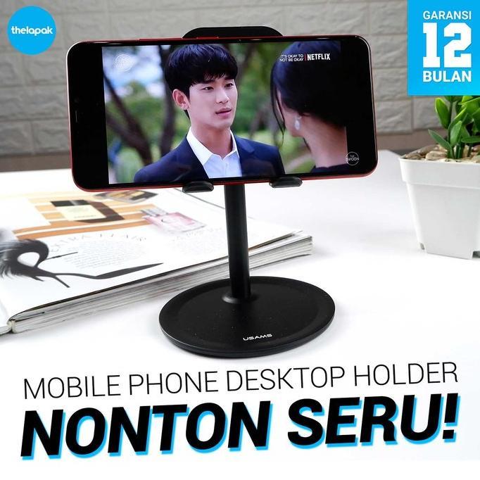 Gambar terbaru USAMS US-ZJ048 Mobile Phone Desktop Holder Garansi Resmi / Phone Holde top - Hitam dari wiwihstore981 undefined Tokopedia