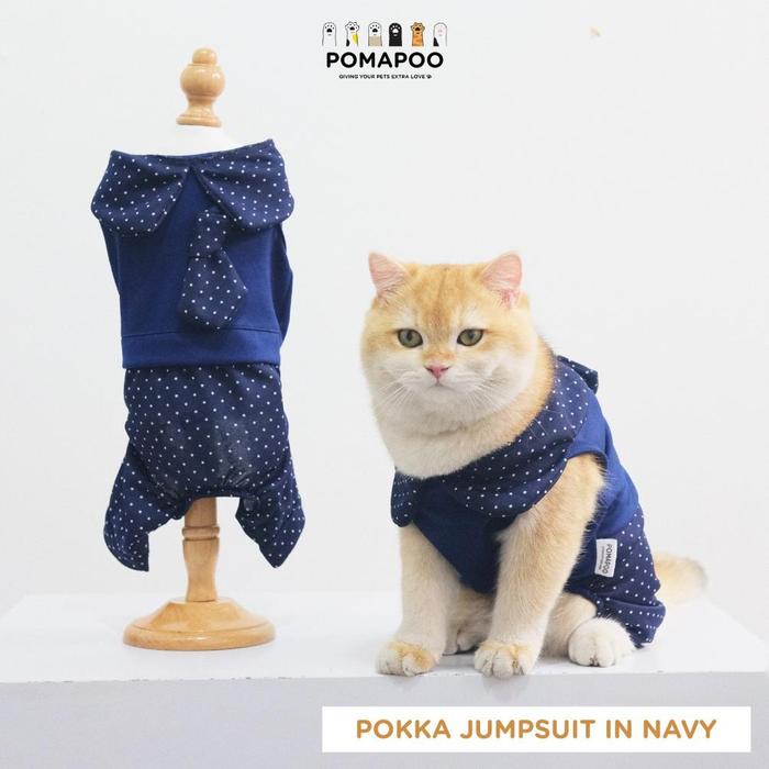 Gambar Pomapoo - Baju Kucing Dan Baju Anjing Pokka Jumpsuit Dan Dress - JUMPSUIT NAVY, POKKA - S dari astrijulbmall undefined Tokopedia