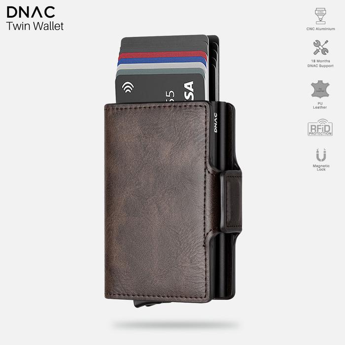 Gambar DNAC Twin Wallet Card Holder RFID Dompet Kartu Minimalis - Espresso, Wallet Only dari DNAC undefined Tokopedia