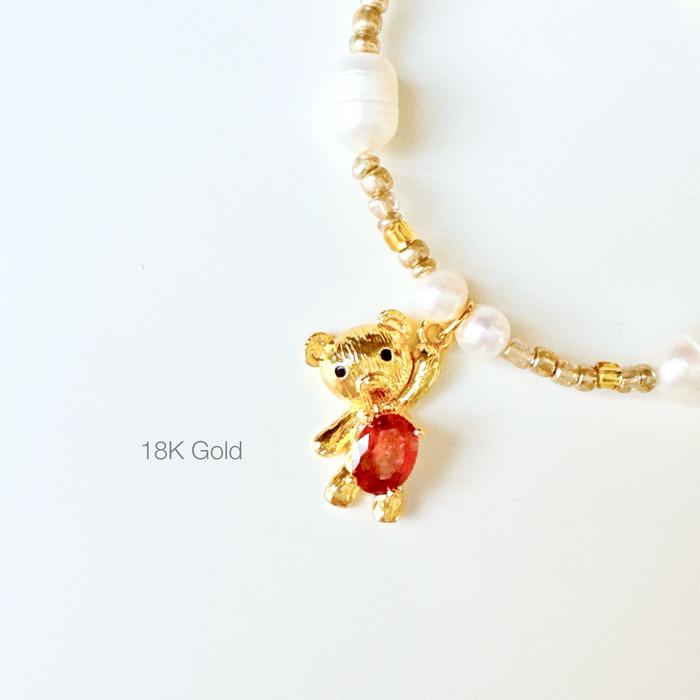 Gambar LABUBU READY - KALUNG LABUBU 18K GOLD BY LUNA KITSUNE / LABUBU POPMART - BEAR HEART dari Luna Kitsune undefined Tokopedia
