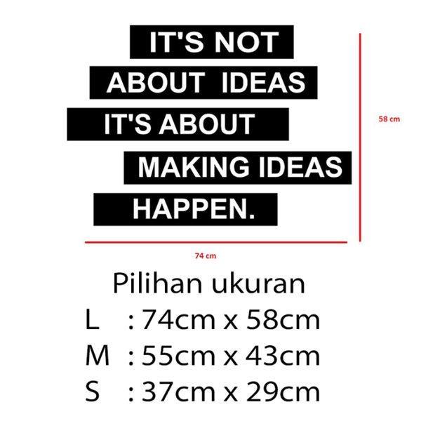 Gambar Stiker Dekorasi Unik Kata Kata Motivasi Quotes Office Home Decor Kaca Kantor Kafe Hiasan Dinding Cafe Rumah Wall Custom Cutting Sticker Its About Idea - L dari storejennifer undefined Tokopedia