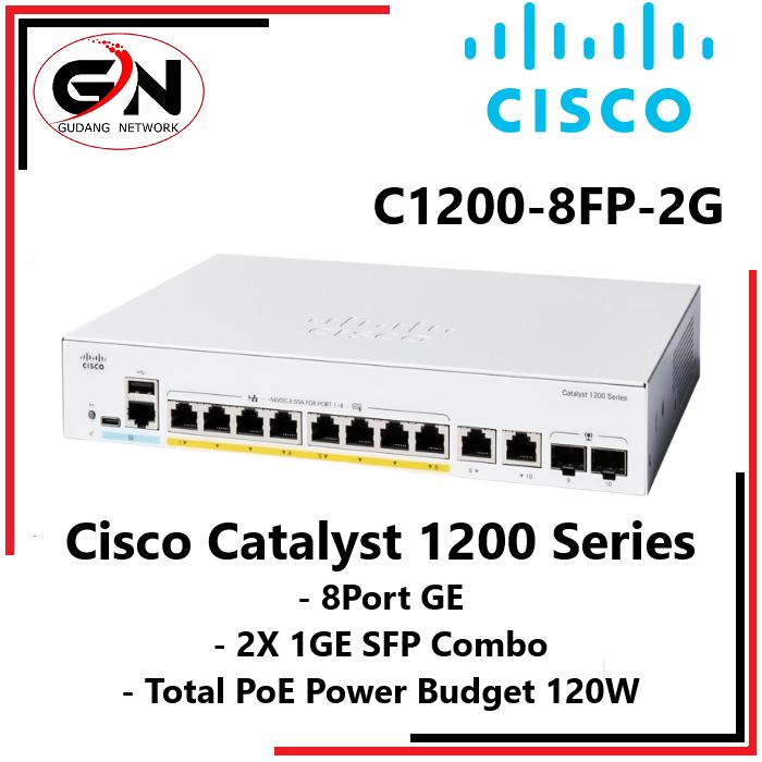 Jual CISCO Catalyst 1200 8-port GE, Full PoE, 2x1G Combo Switch