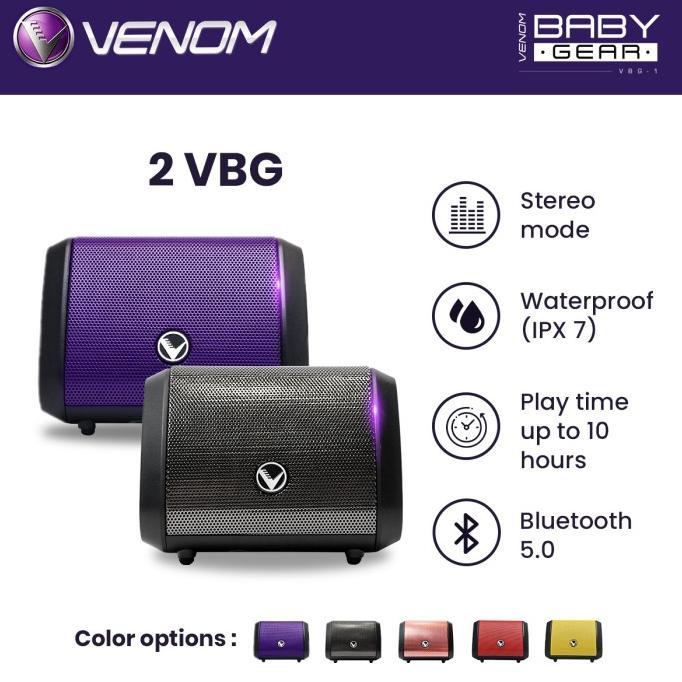 Gambar Diskon Venom Paket 2 Speaker Bluetooth Wireless Stereo Venom Baby Gear Vbg Murah - Titanium (1), Ungu (2) dari tangkringann undefined Tokopedia