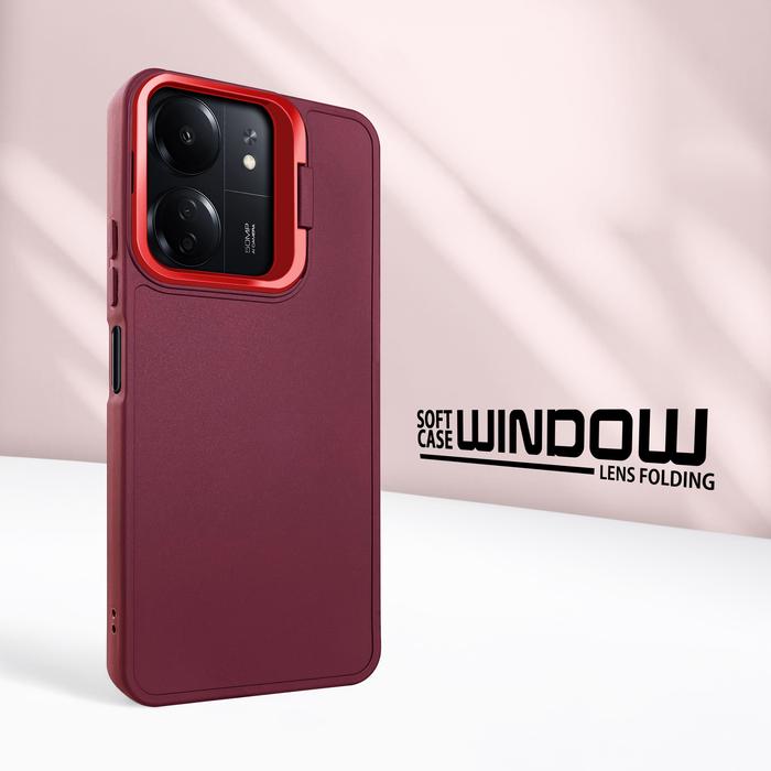 Gambar Xiaomi Redmi 13C - Poco C65 Case Softcase FOLDING WINDOW MACARON Case Casing Hp Redmi 13C - Poco C65 - MAROON dari Drawacc undefined Tokopedia