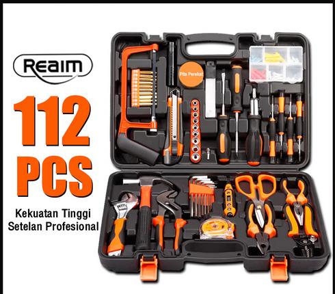 Gambar Hand Toolset 112PCS Tool Kit Alat Rumah Tangga Tool Kit Set Toolkit Toolbox Reaim-Gjtz112 dari Fabio_Nursery undefined Tokopedia