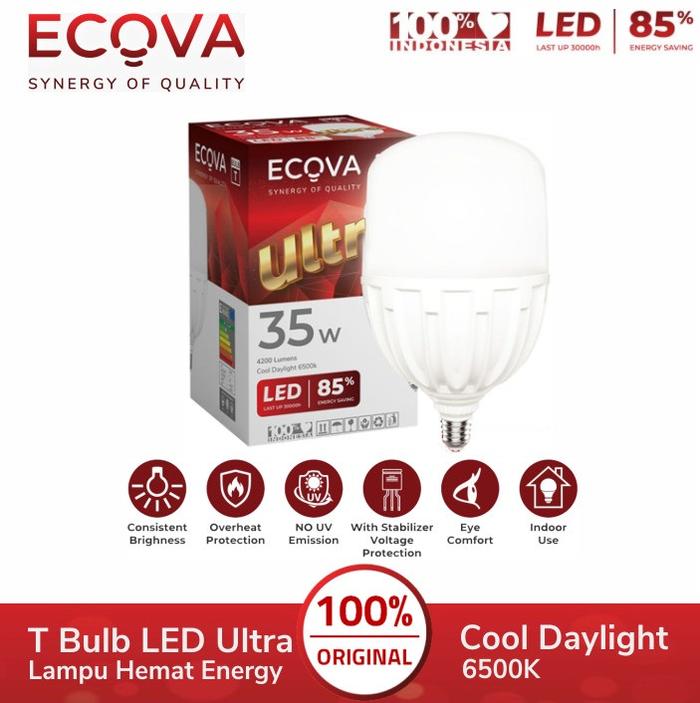Gambar Lampu LED Bulb ECOVA Tipe T Ultra Kapsul E27 Cahaya Putih - 35 Watt dari Gudang Listrik Palembang undefined 4 Tokopedia