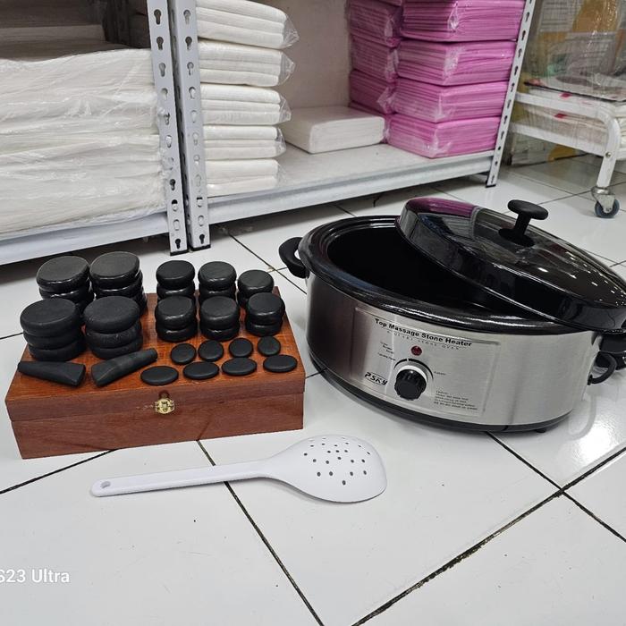 Gambar hot stone heater 6 ltr 230 v pemanas batu massage - pkt 38pcs + box dari FNA-Alat salon kecantikan undefined Tokopedia