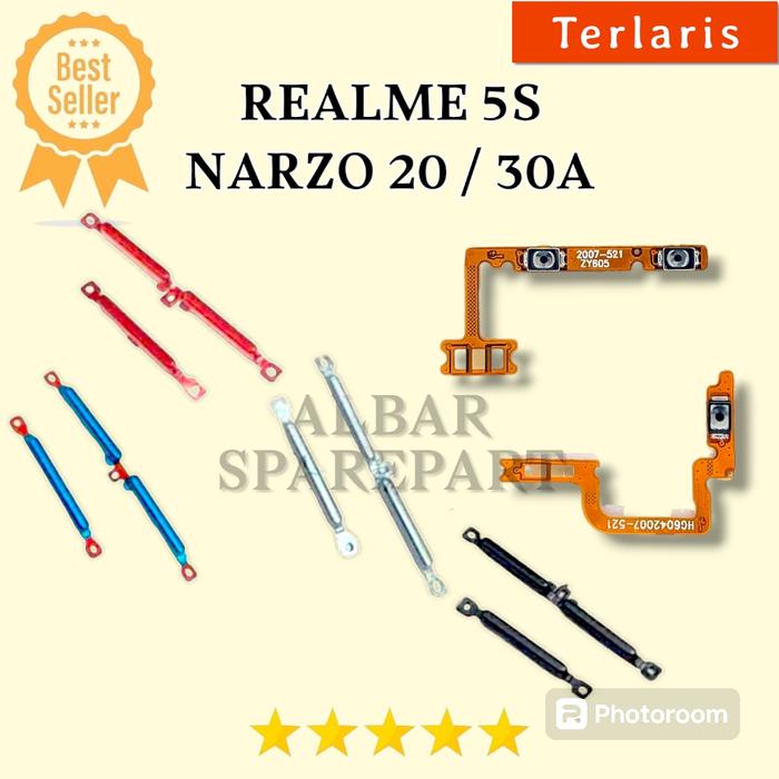 Gambar 1 SET ON OFF VOLUME REALME 5S NARZO 20 30A FLEXIBLE TOMBOL POWER 5 S - FULLSET dari Al-bar undefined 2 Tokopedia