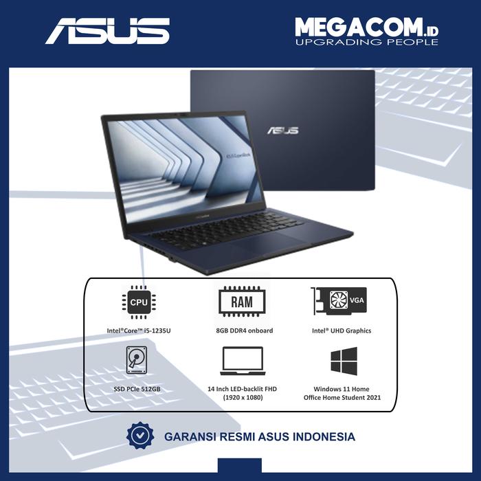 Gambar Asus ExpertBook B1 B1402CBA-NK5852WS [i5-1235U|SSD 512GB|Win11|OHS21] - 8GB dari megacom.id undefined Tokopedia
