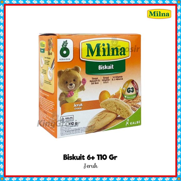 Gambar Milna Biskuit Bayi 130 gr / Milna Biskuit Bayi 6+ / Biskuit Bayi - Jeruk 110gr dari King Grosir Murah undefined Tokopedia