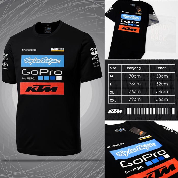 Gambar T-SHIRT KTM-TLD SPONSORSHIPS (WHITE)KAOS MOTOR KTM/KAOS RACING PRIA WANITA - Hitam, L dari SCF STORE undefined Tokopedia