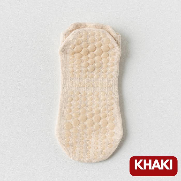 Gambar BS003 kaos kaki yoga anti slip wanita pendek semata kaki dewasa Pilates PoundFit Kaus Kaki Olahraga Wanita - KHAKI  dari alllimshop undefined Tokopedia