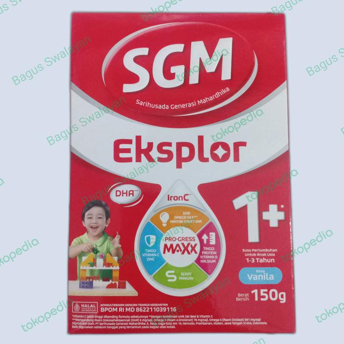 Gambar Susu SGM Eksplor 1+ Vanila 150gr 400gr 600gr 900gr - 150gr dari Bagus Swalayan undefined 2 Tokopedia