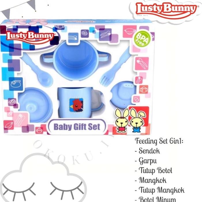 Gambar Feeding Gift Set 6In1 Alat Makan Bayi Isi 6Pcsfree Bubble Wrap Tempat Makan Bayi Lusty Bunny Peralatan Makan Anak Bayi - 1424-Biru dari aviedMarket undefined Tokopedia
