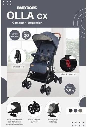 Gambar ORIGINAL Strollers Olla CX Cabin Size / Kereta Dorong Bayi - Navy, Garansi 12 Bln dari Toko bohim undefined Tokopedia
