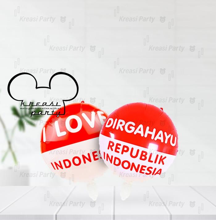 Gambar Balon Foil Edisi Dirgahayu / Balon Foil Dirgahayu RI / Balon Foil HUT RI / Balon Foil Kemerdekaan RI / Balon Foil Merah Putih - BULAT DIRGAHAYU dari krEAsi party undefined Tokopedia